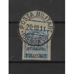 1911 LEVANTE BENGASI MICHETTI SASSONE N 1 SOPRASTAMPA 1 VAL USATO MF55924