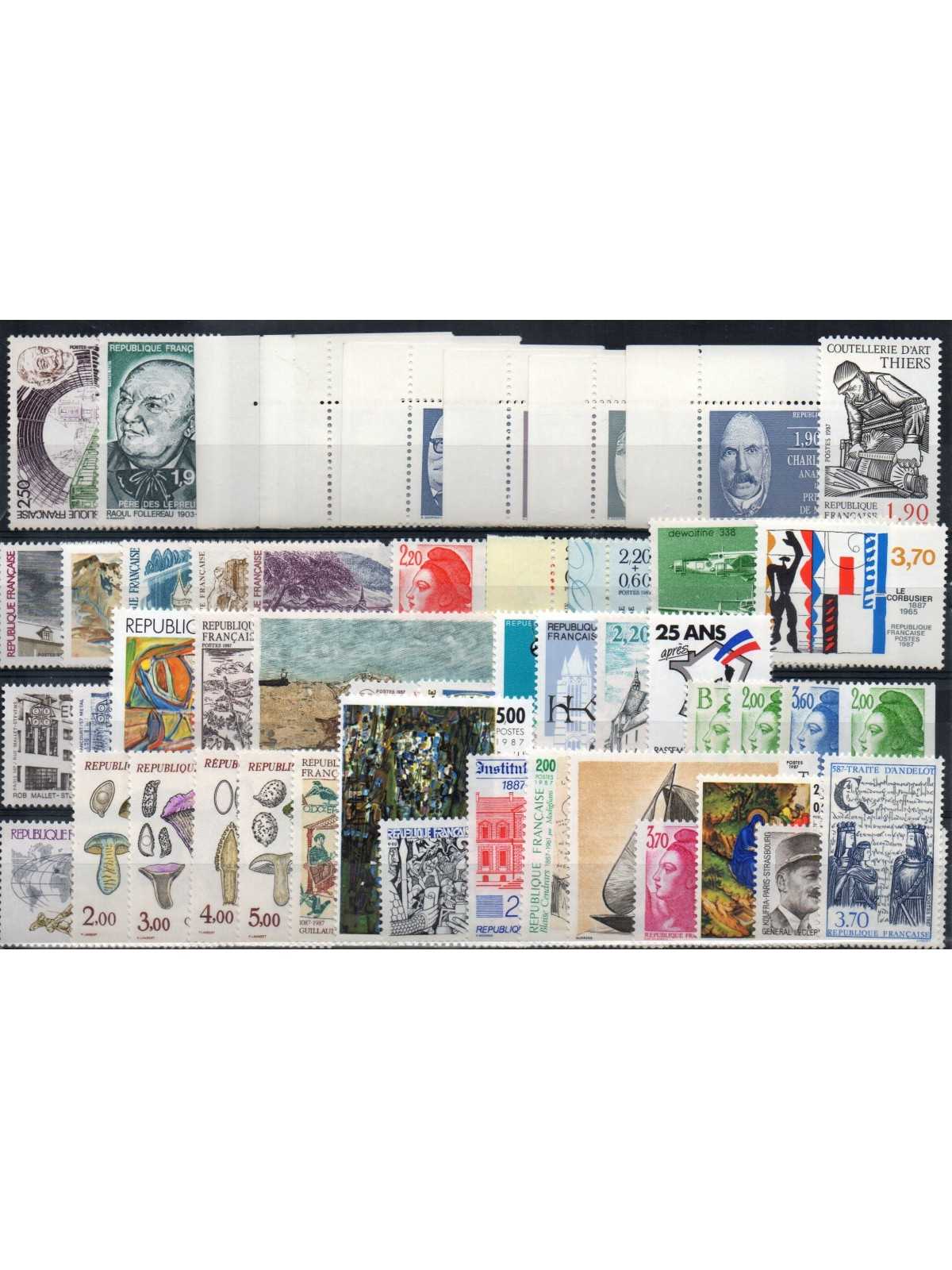 1987 FRANCIA ANNATA COMPLETA 49 VALORI NUOVI MNH MF28794