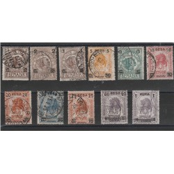 1923 SOMALIA SERIE ELEFANTE E LEONE SOPRASTAMPATI 11 VAL USATI MF56183