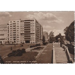 CARTOLINA LOMBARDIA MILANO BASTIONI VENEZIA VIAGGIATA MF56335