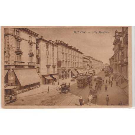 CARTOLINA LOMBARDIA MILANO CORSO VIA MANZONI NUOVA MF56357