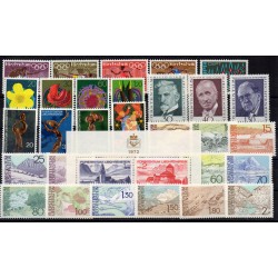 1972 LIECHTENSTEIN ANNATA COMPLETA 31 VALORI 1 BF MNH MF18394