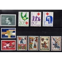1966 LIECHTENSTEIN ANNATA COMPLETA 10 VAL MNH MF18384