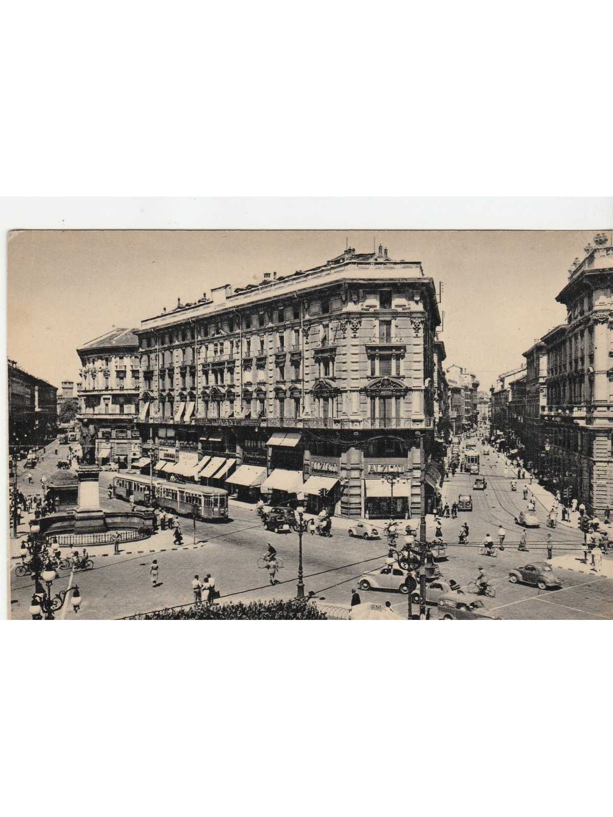 CARTOLINA LOMBARDIA MILANO VIA BROLETTO VIA DANTE VIAGGIATA MF56395