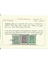 1923 TURCHIA STELLA E MEZZA LUNA ALTI VALORI 3 V 684-686 MNH CAFFAZ MF24990
