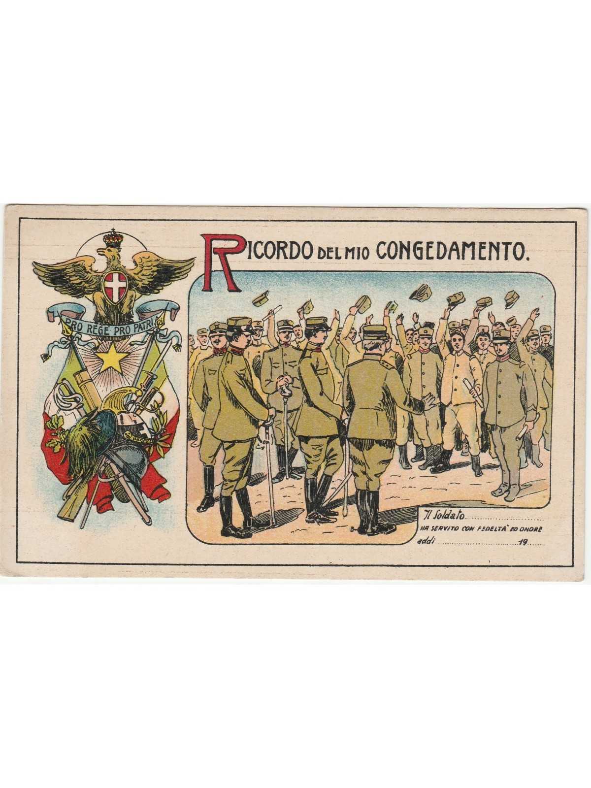 CARTOLINA MILITARE - RICORDO DEL MIO CONGEDAMENTO - NON VIAGGIATA - MF 56471