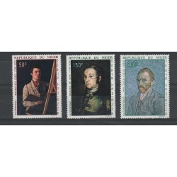 NIGER 1968 QUADRI AUTORITRATTI FAMOSI 3 VAL MNH MF56620