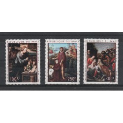 REPUBBLIQUE DU MALI 1970 QUADRI NATALE 3 VAL MNH MF56653