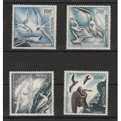 1955 MONACO POSTA AEREA UCCELLI MARINI DENT 11 - 4 VAL MLH MF56654