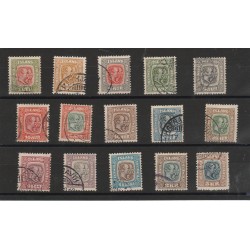 1907 ISLANDA ICELAND FEDERICO VIII E CRISTIANO IX 15 VALORI USATI MF56692