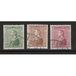 1937 ISLANDA ICELAND CRISTIANO X 3 VAL USATI MF56769