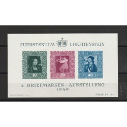 1949 LIECHTENSTEIN ESPOSIZIONE FILAT VADUZ 1 FOGLIETTO MNH UNIF N 8 MF56714