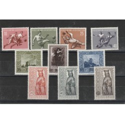 1954 LIECHTENSTEIN ANNATA COMPLETA 10 V MNH MF56772