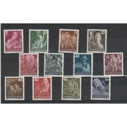 1951 LIECHTENSTEIN VITA CONTADINA 12 VAL MNH MF56746