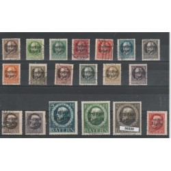 1919 BAYERN - BAVIERA SOPRASTAMPATI 18 VAL USATI MF56859