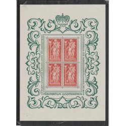 1965 LIECHTENSTEIN MADONNA DI LEGNO 1 BF DI 4 VAL MNH MF56997