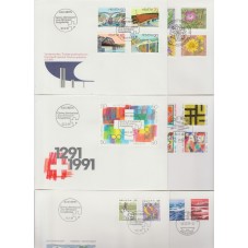 1991 SVIZZERA 10 FDC ANNATA...