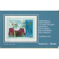 2012 TESSERA FILATELICA...