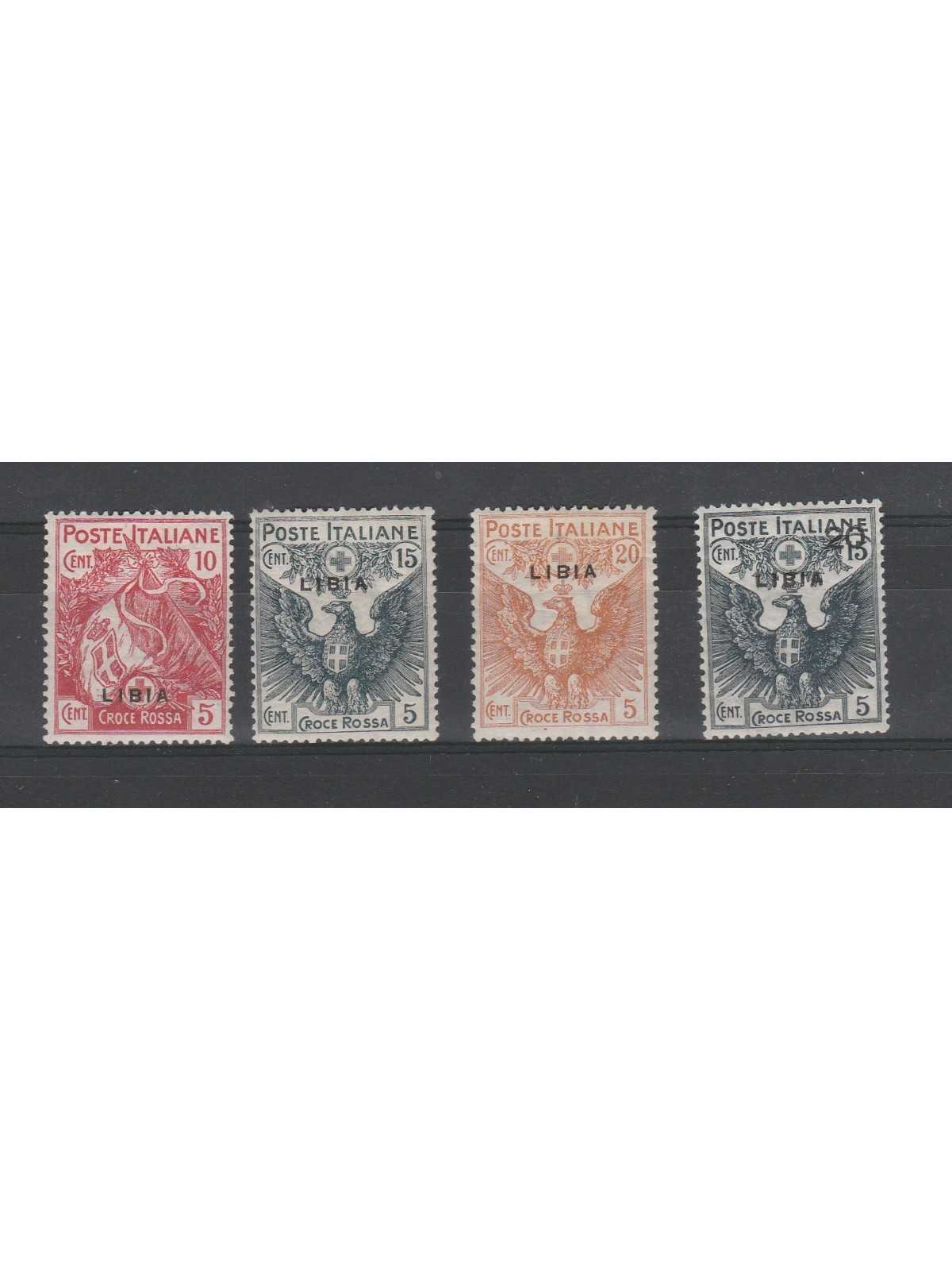 1915 - 1916 LIBIA SERIE CROCE ROSSA 4 VAL MLH MF55295