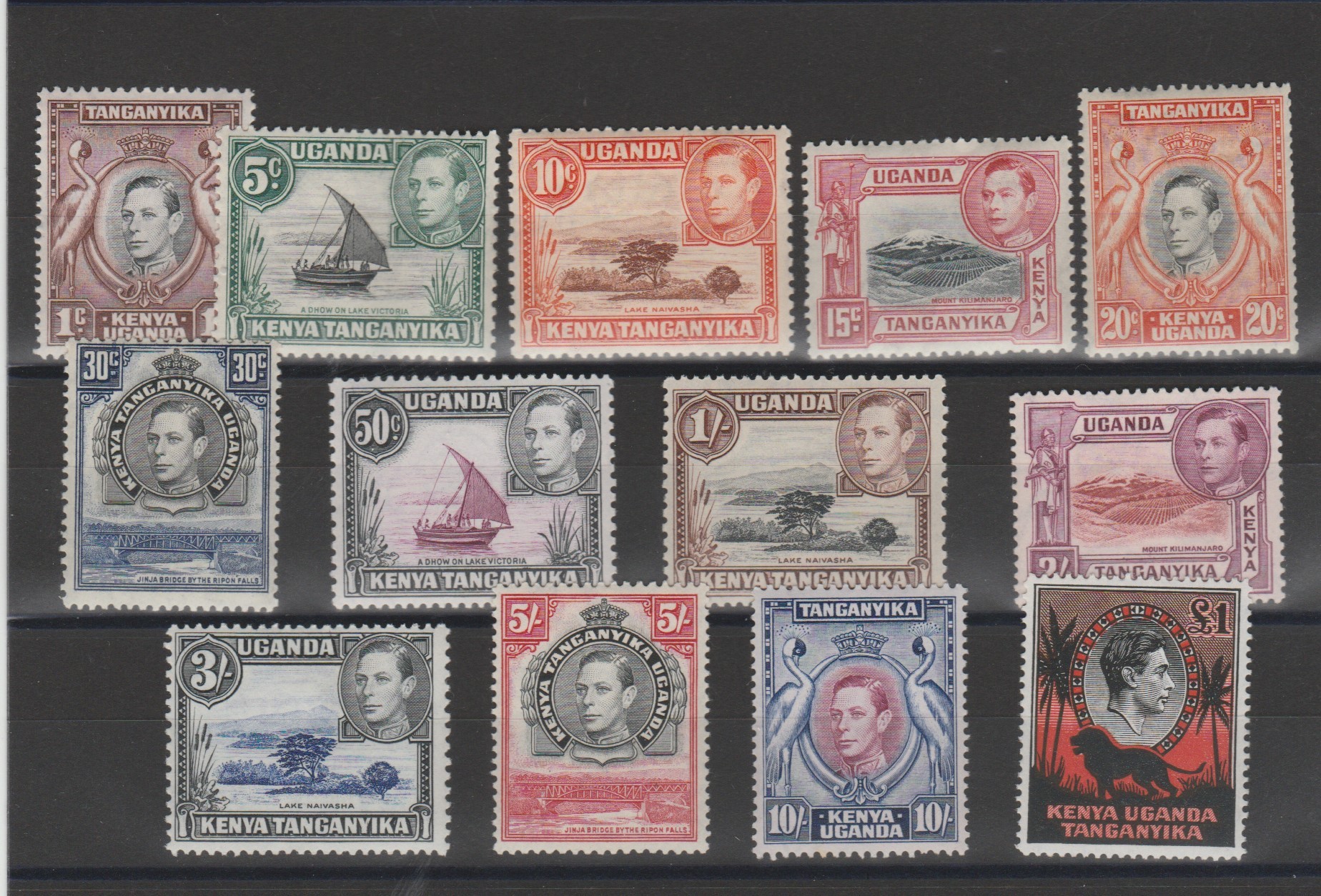 KENIA - UGANDA - TANGANIKA 1938 GEORGE VI° YVERT N° 50/62 MNH MF78325