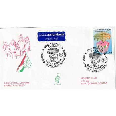 2006 FDC VENETIA 1353/IT ITALIA PRIMO VOTO AI CITTADINI ITA. ALL'ESTERO MF80622