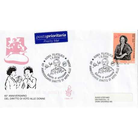 2006 FDC VENETIA 1368/IT ITALIA 60 ANN. DIRITTO AL VOTO DONNE MF80626