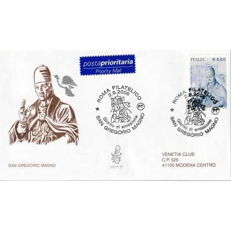 2006 FDC VENETIA 1377/IT ITALIA SAN GREGORIO MAGNO MF80632