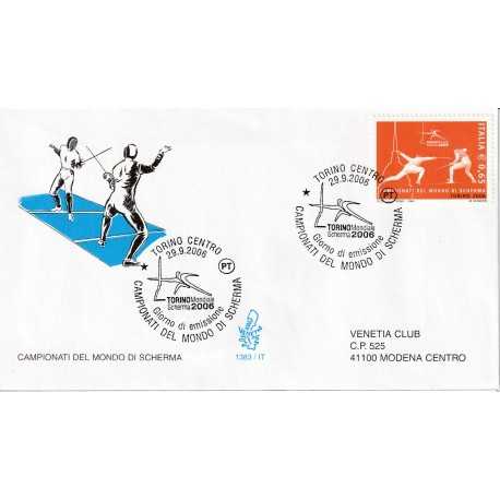 2006 FDC VENETIA 1383/IT ITALIA CAMPIONATI MOND. DI SCHERMA MF80638