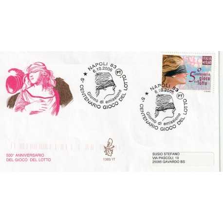 2006 FDC VENETIA 1385/IT ITALIA 500 ANN. GIOCO DEL LOTTO MF80640