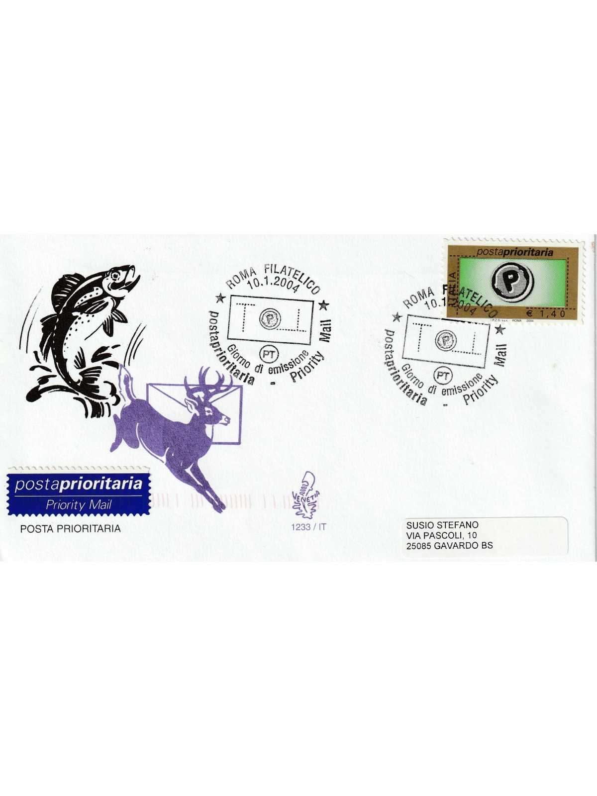 2004 FDC VENETIA N. 1233/IT ITALIA POSTA PRIORITARIA MF80509