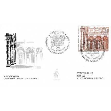 2004 FDC VENETIA N. 1256/IT ITALIA VI CENT. UNIVERSITA' TORINO MF80530