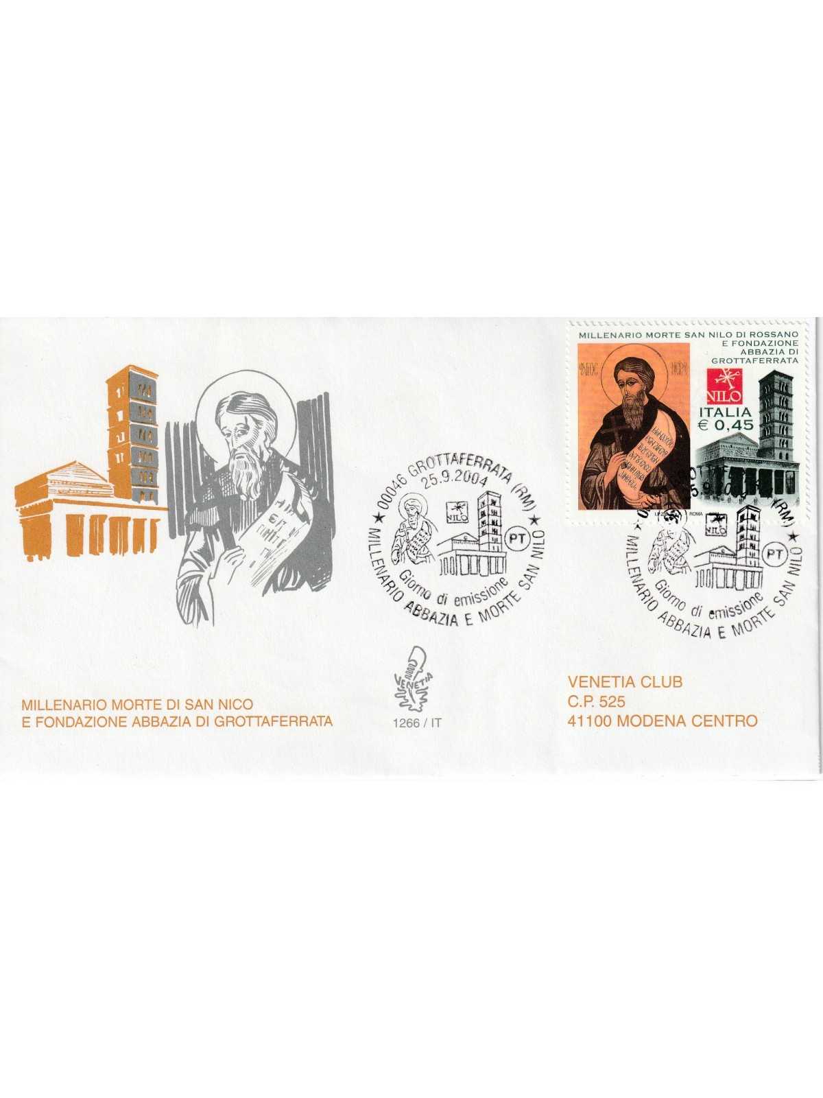 2004 FDC VENETIA N. 1266/IT ITALIA SAN NICO E ABBAZIA MF80540