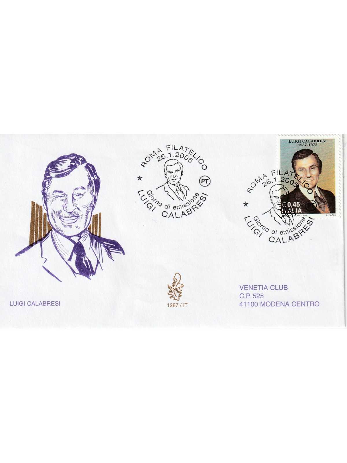 2005 FDC VENETIA N. 1287/IT TALIA LUIGI CALABRESI MF80559