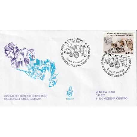 2005 FDC VENETIA N. 1288/IT TALIA ESODO DALL'ISTRIA, FIUME E DALMAZIA MF80560