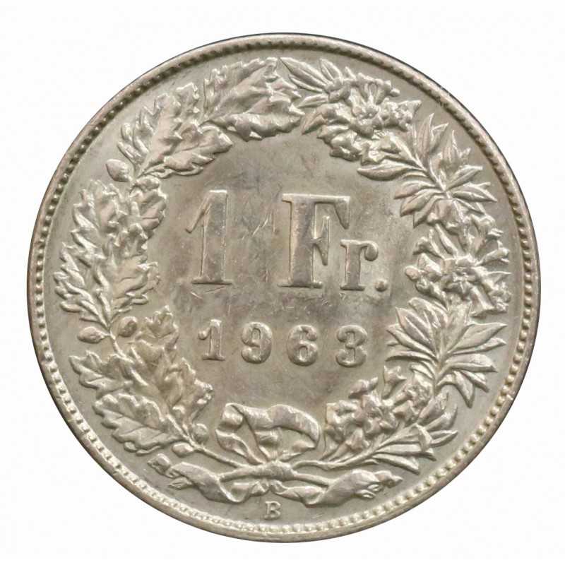1963 SVIZZERA 1 FRANCO B ARGENTO SILVER MF68703 1963 SVIZZERA 1 FRANCO B ARGENTO SILVER MF68703