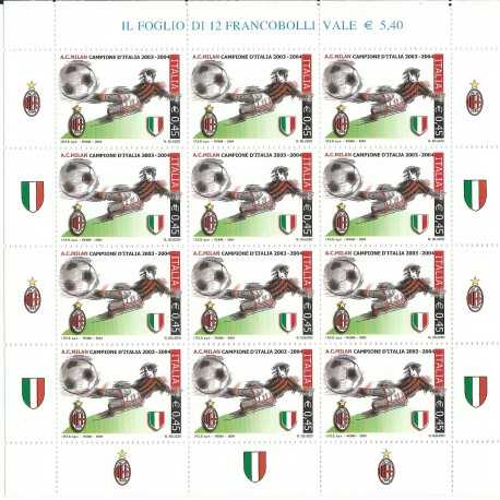 2004 ITALIA MILAN CAMPIONE 2003 - 2004 MINIFOGLIO MNH MF27081