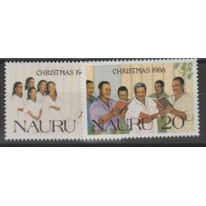 NAURU 1986 NATALE 2 VAL MNH...